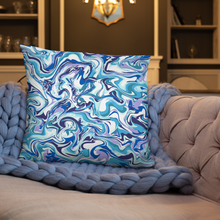 Load image into Gallery viewer, Marble Blue Pillow