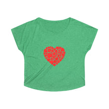 Load image into Gallery viewer, Women's  Heart Tri-Blend Dolman