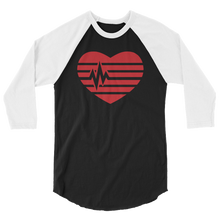 Load image into Gallery viewer, Heart 3/4 sleeve raglan shirt