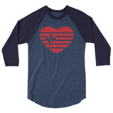 Load image into Gallery viewer, Heart 3/4 sleeve raglan shirt