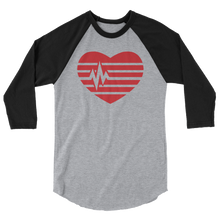 Load image into Gallery viewer, Heart 3/4 sleeve raglan shirt