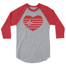 Load image into Gallery viewer, Heart 3/4 sleeve raglan shirt