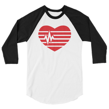 Load image into Gallery viewer, Heart 3/4 sleeve raglan shirt