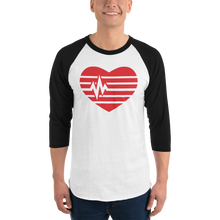 Load image into Gallery viewer, Heart 3/4 sleeve raglan shirt