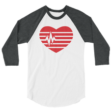 Load image into Gallery viewer, Heart 3/4 sleeve raglan shirt