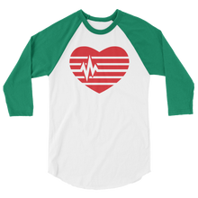 Load image into Gallery viewer, Heart 3/4 sleeve raglan shirt