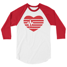 Load image into Gallery viewer, Heart 3/4 sleeve raglan shirt