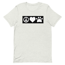 Load image into Gallery viewer, Peace, Love, Pugs T-Shirt