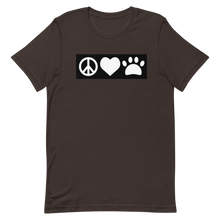 Load image into Gallery viewer, Peace, Love, Pugs T-Shirt