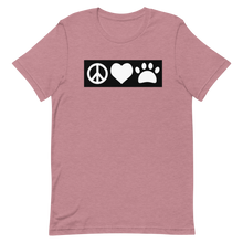 Load image into Gallery viewer, Peace, Love, Pugs T-Shirt