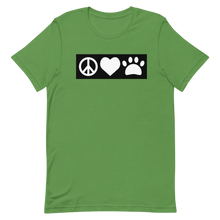 Load image into Gallery viewer, Peace, Love, Pugs T-Shirt