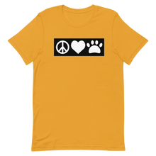 Load image into Gallery viewer, Peace, Love, Pugs T-Shirt