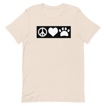 Load image into Gallery viewer, Peace, Love, Pugs T-Shirt