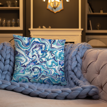 Load image into Gallery viewer, Marble Blue Pillow