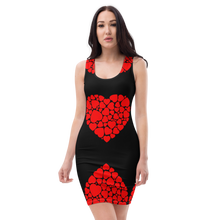 Load image into Gallery viewer, Red Heart Black Dress