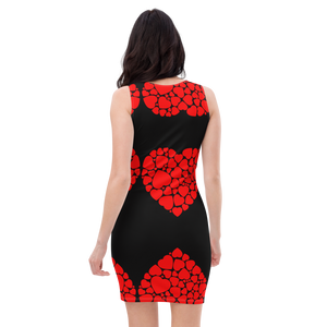 Red Heart Black Dress