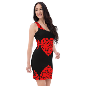 Red Heart Black Dress