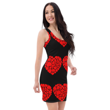 Load image into Gallery viewer, Red Heart Black Dress