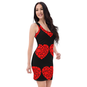 Red Heart Black Dress