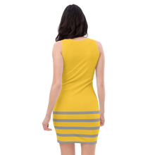Load image into Gallery viewer, Grey Stripes Yellow Dress