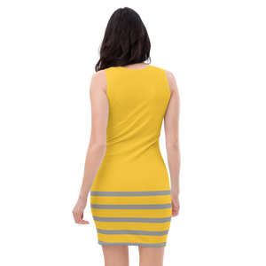 Grey Stripes Yellow Dress