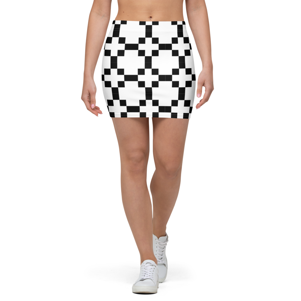 Black and White Mini Skirt