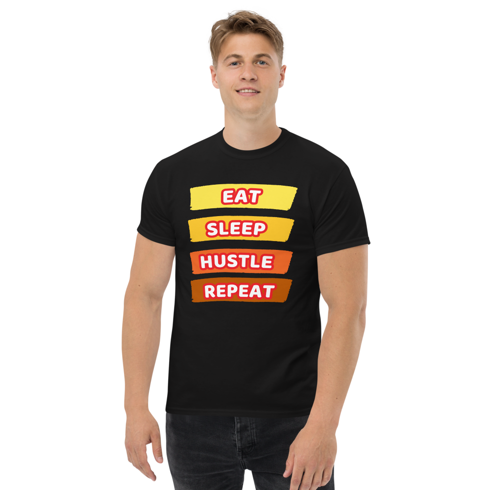 Eat, Sleep, Hustle, Repeat heavyweight tee