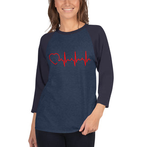 HeartBeat 3/4 sleeve raglan shirt for women