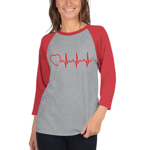 HeartBeat 3/4 sleeve raglan shirt for women