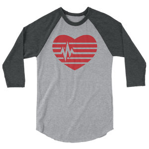 Heart 3/4 sleeve raglan shirt