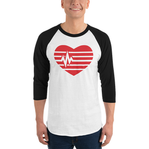 Heart 3/4 sleeve raglan shirt