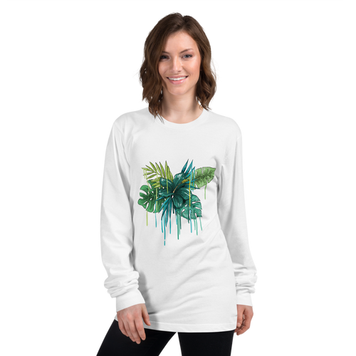 Green Flower Long sleeve t-shirt
