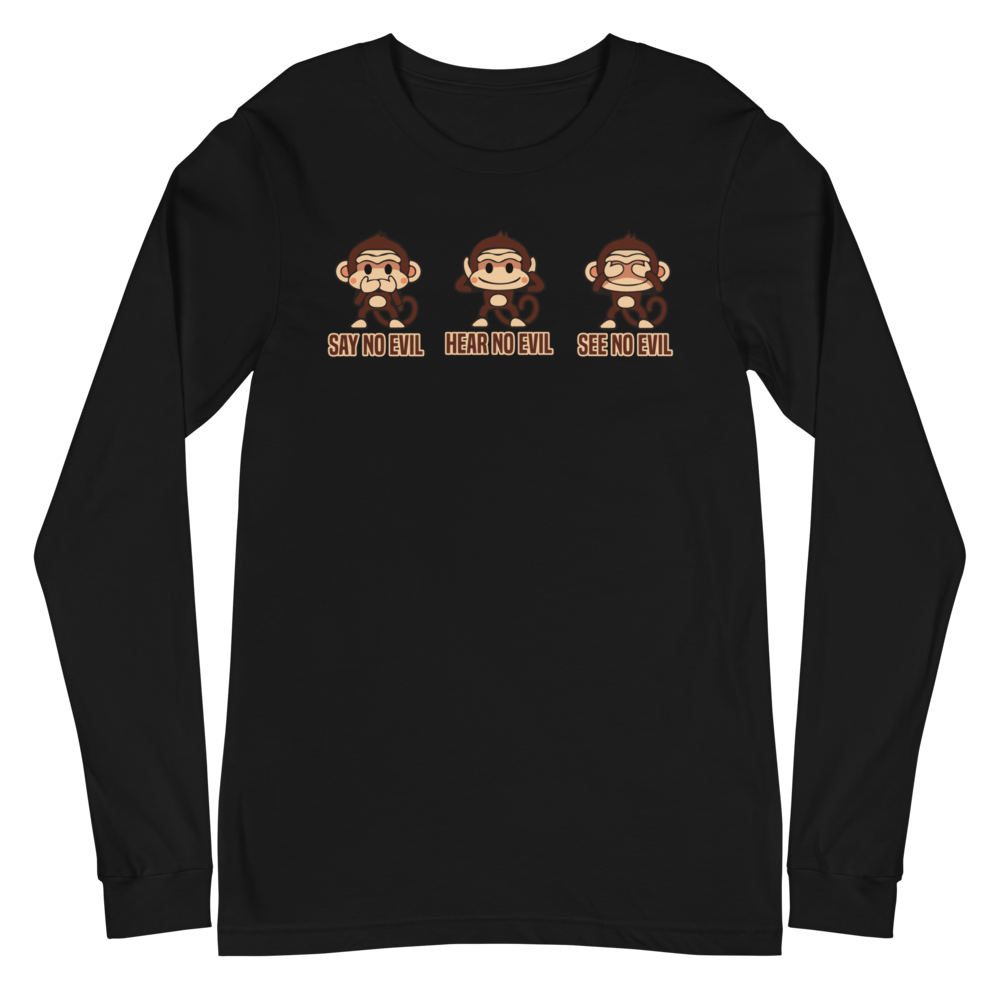 3 wise Monkeys Long Sleeve Tee