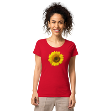 Load image into Gallery viewer, Yellow Sunflower Women’s basic organic t-shirt