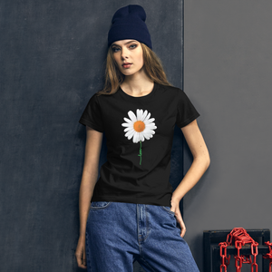 White Flower short sleeve t-shirt