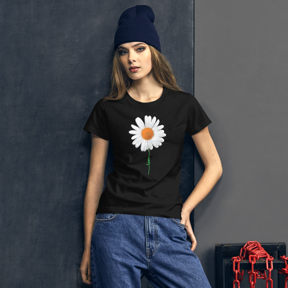White Flower short sleeve t-shirt