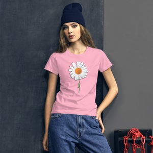 White Flower short sleeve t-shirt