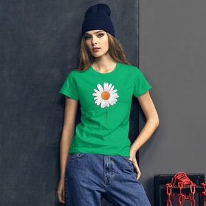 White Flower short sleeve t-shirt