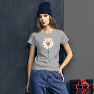White Flower short sleeve t-shirt
