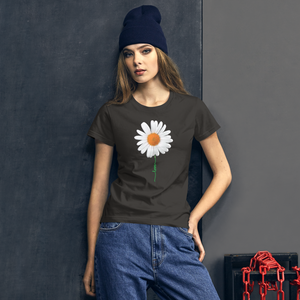 White Flower short sleeve t-shirt
